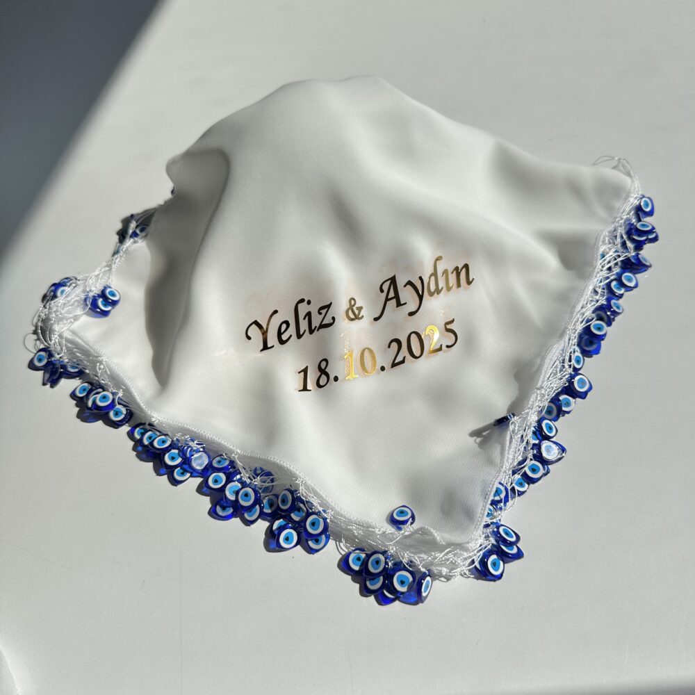 Nazar Mendil - Parlak Altın veya Gümüş Baskılı (1 Adet)